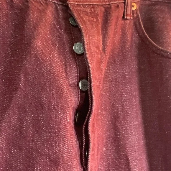 Levi's 501 Mens Jeans Size 40X30.Red.White Oak Cone Denim Button Fly Cotton. EUC - Picture 3 of 4